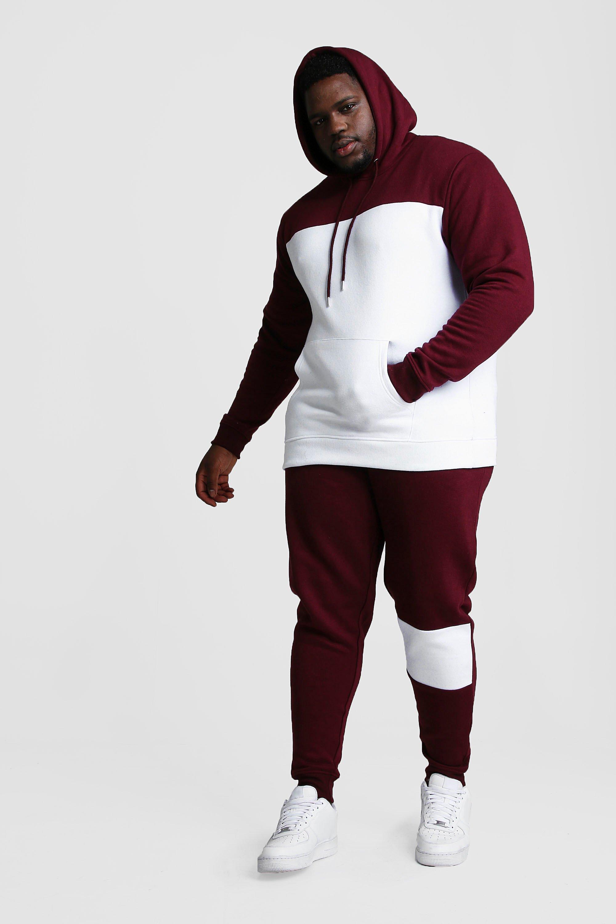 

Big And Tall Colour Block Tracksuit, White