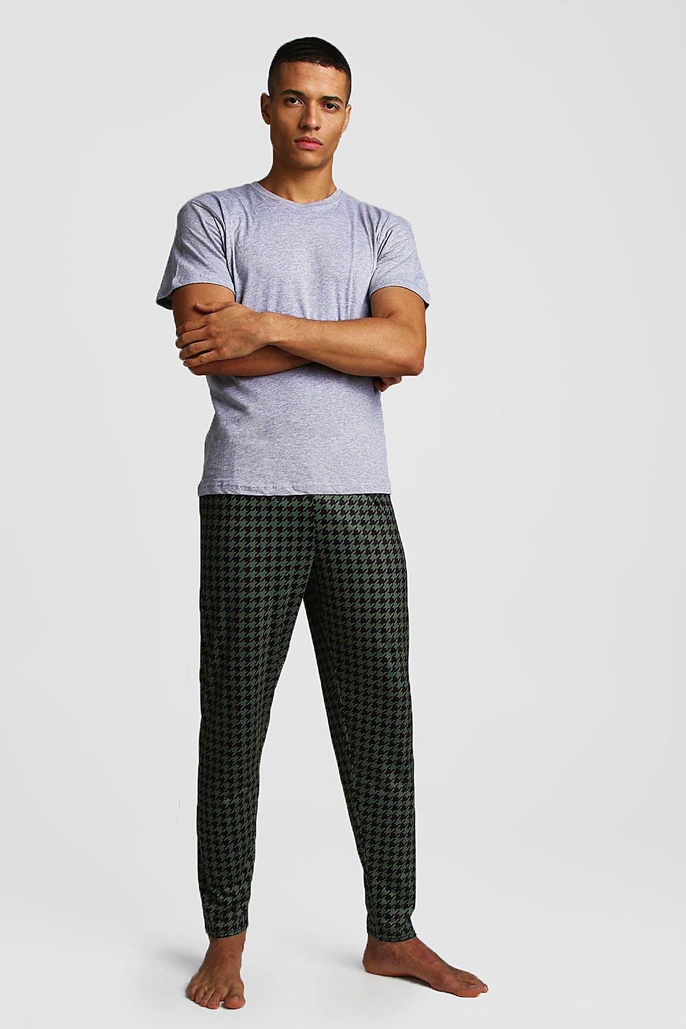 

Houndstooth Print Lounge Set, Green