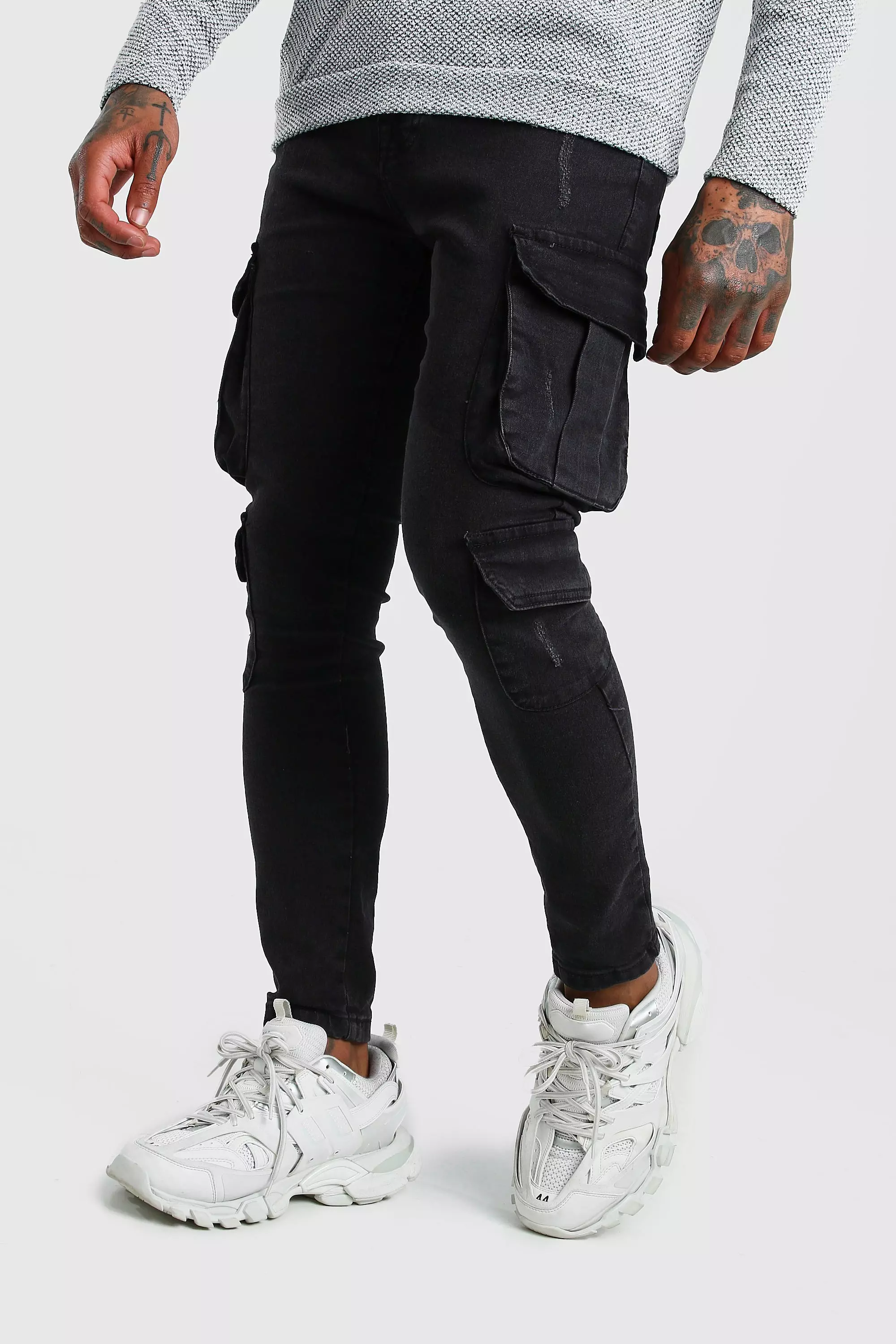 Skinny Fit Cargo Jeans