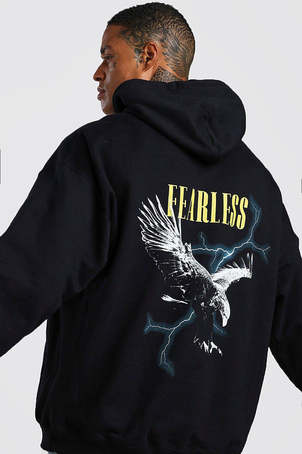 black oversized graphic hoodie