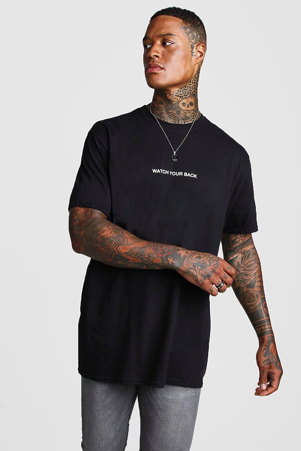 

Oversized Watch Your Back T-Shirt, Black