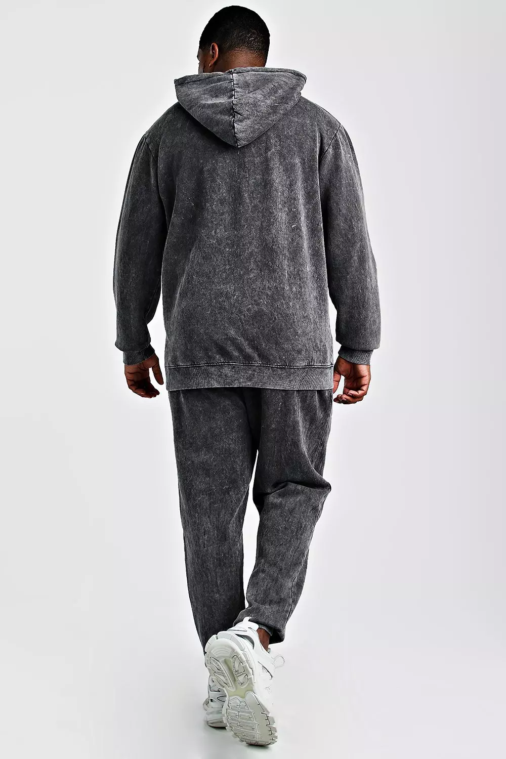 Plus Size MAN Acid Wash Hooded Tracksuit boohooMAN USA