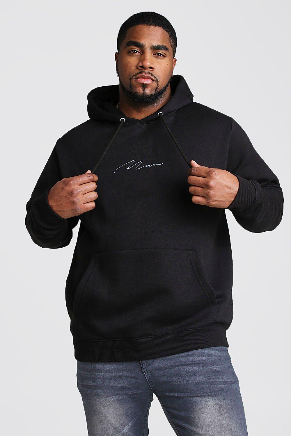 

Big And Tall MAN Script Hoodie, Black