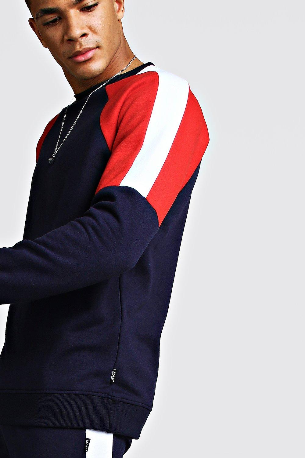 

Colour Block Sweater Tracksuit, Navy