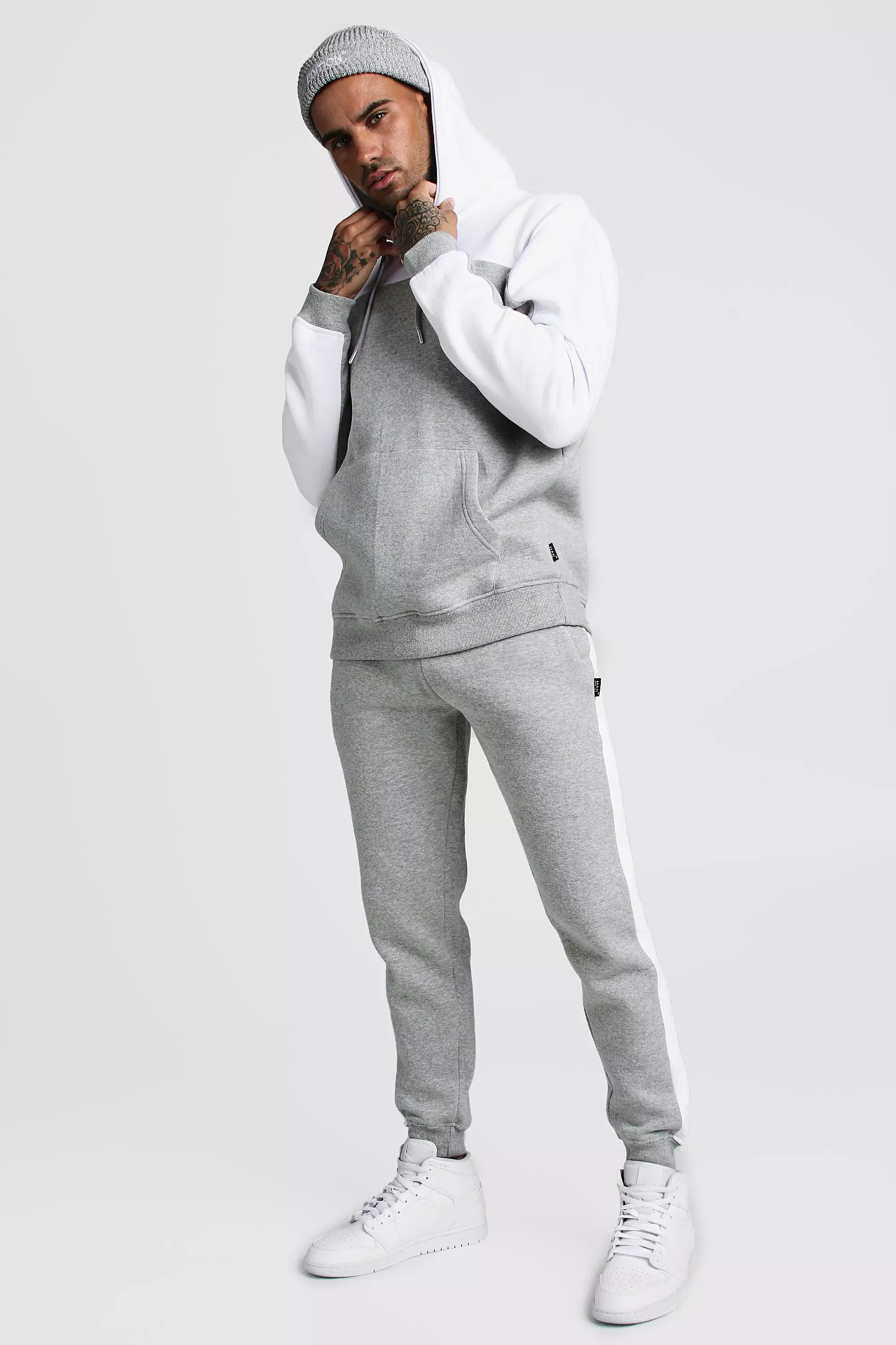 Boohooman sales tracksuit grey