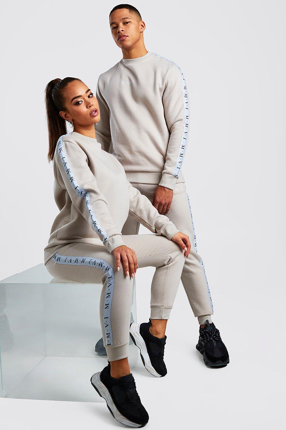 

His Sweater Tracksuit With Tape Detail, Stone