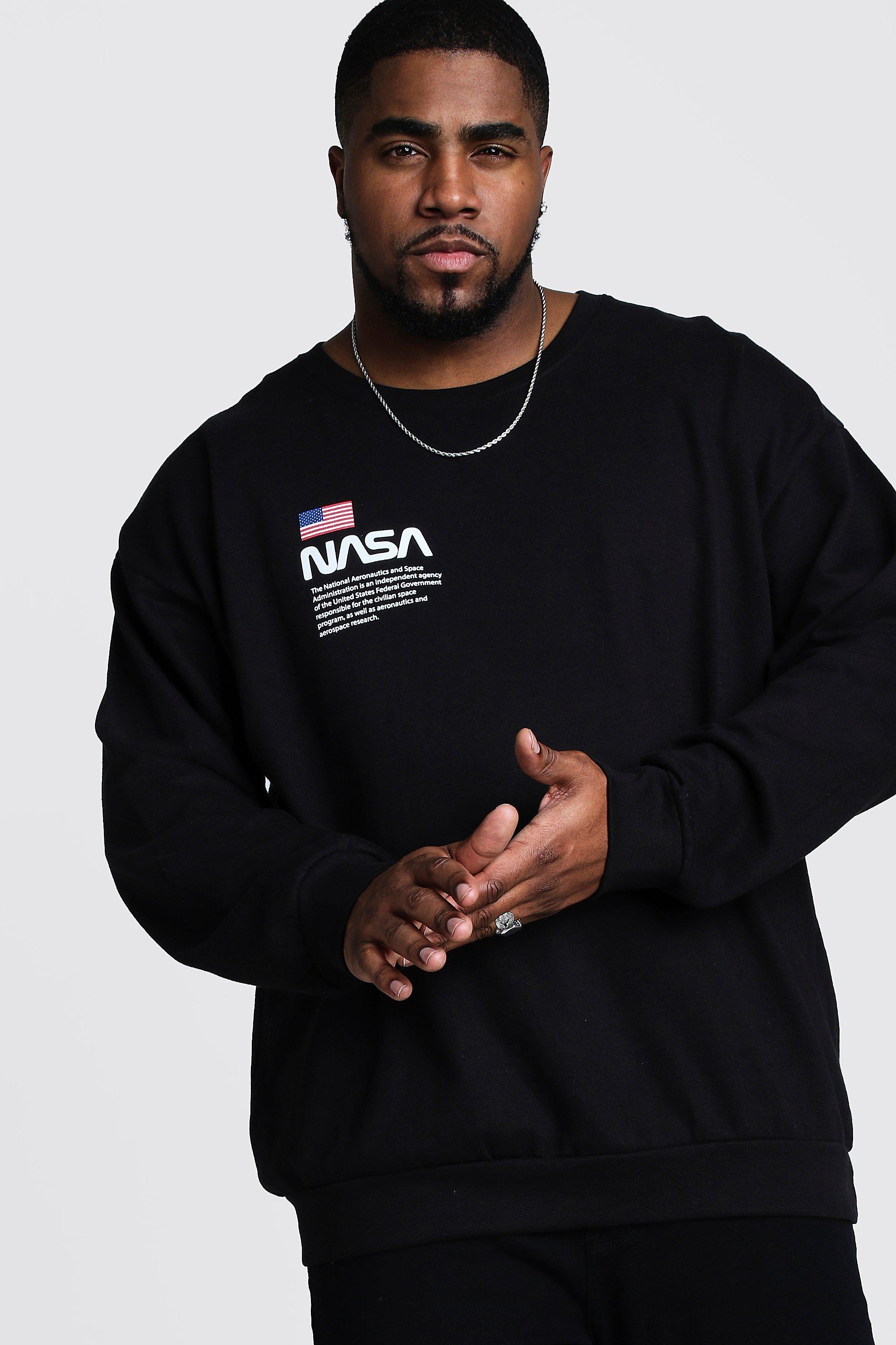 

Big And Tall NASA Chest Print Sweater, Black