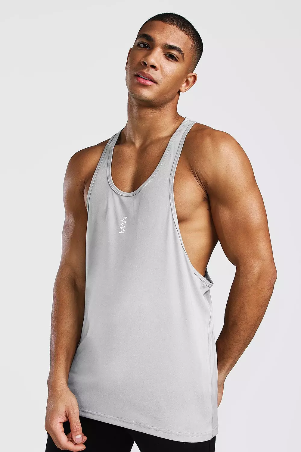 Man Active Gym Poly Gym Racer Tank Top