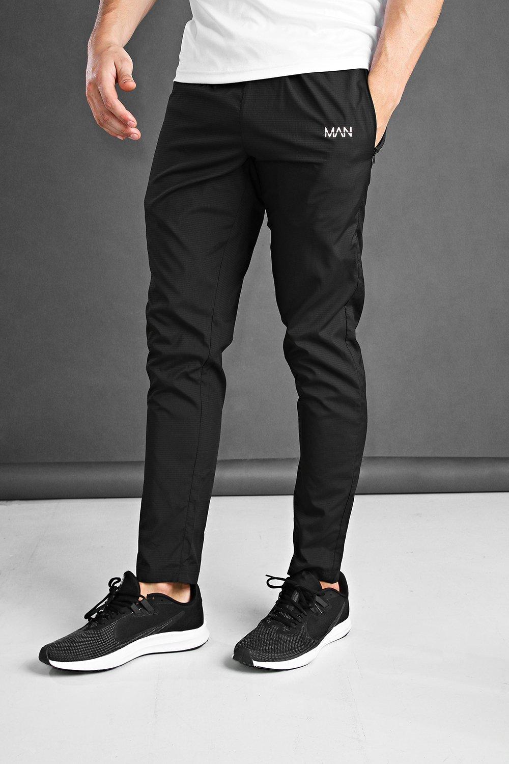 black woven joggers