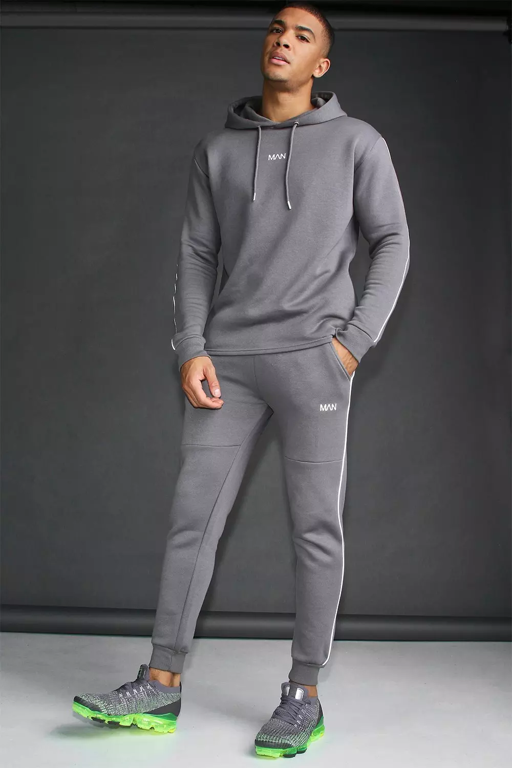 Active Skinny Fit Reflective Piping Tracksuit