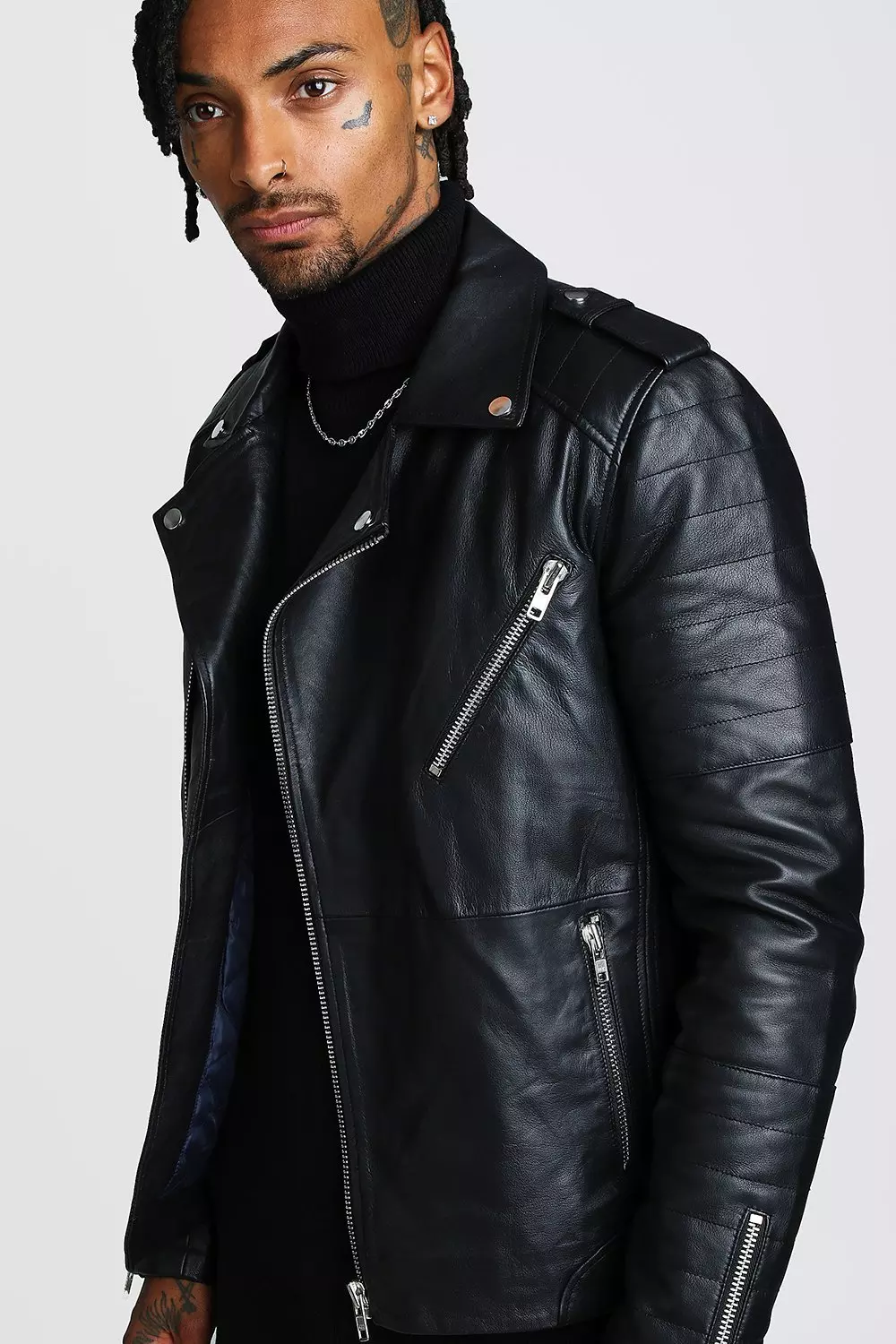 Boohooman on sale biker jacket