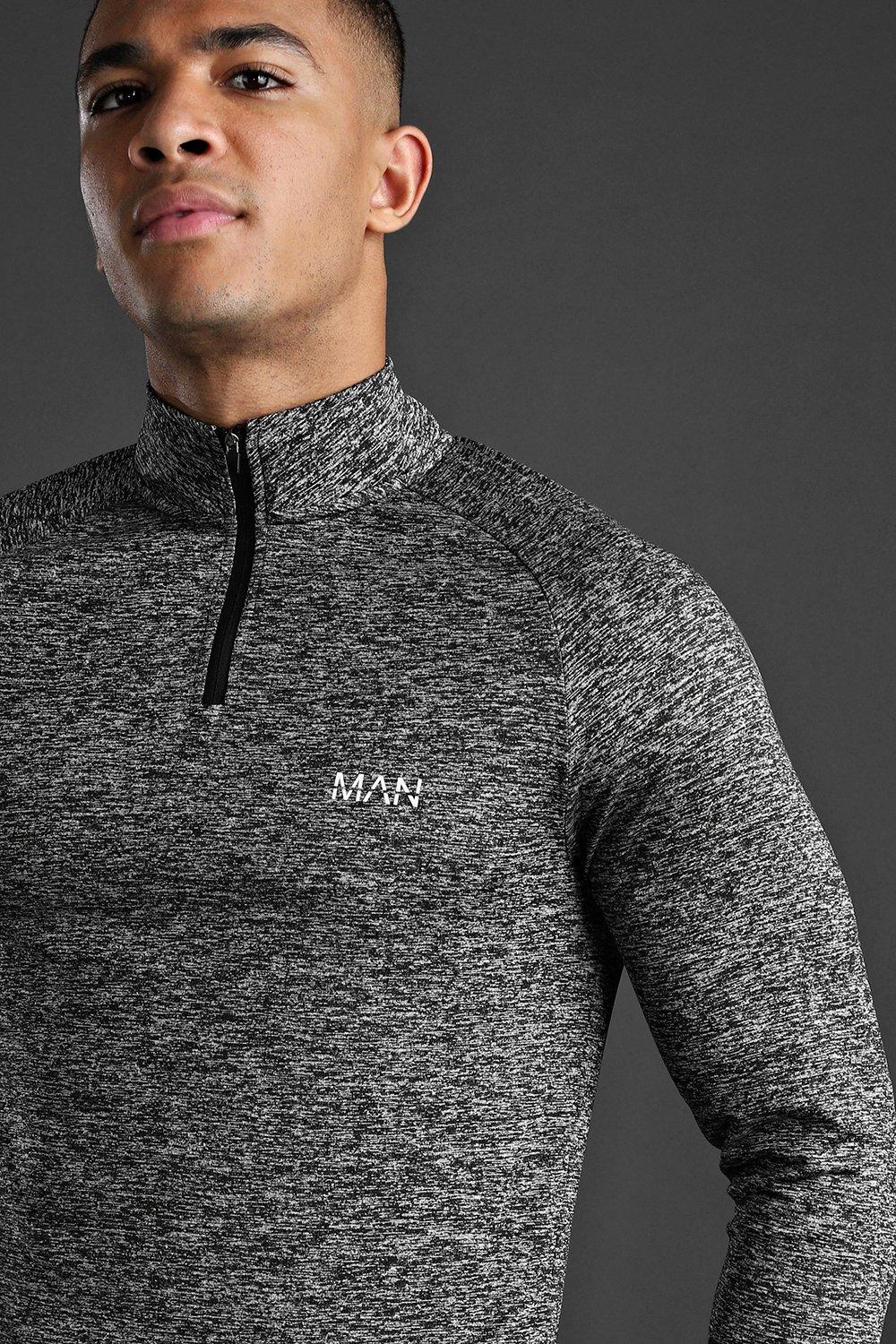 

MAN Active Raglan Skinny Fit Funnel Neck Top, Charcoal