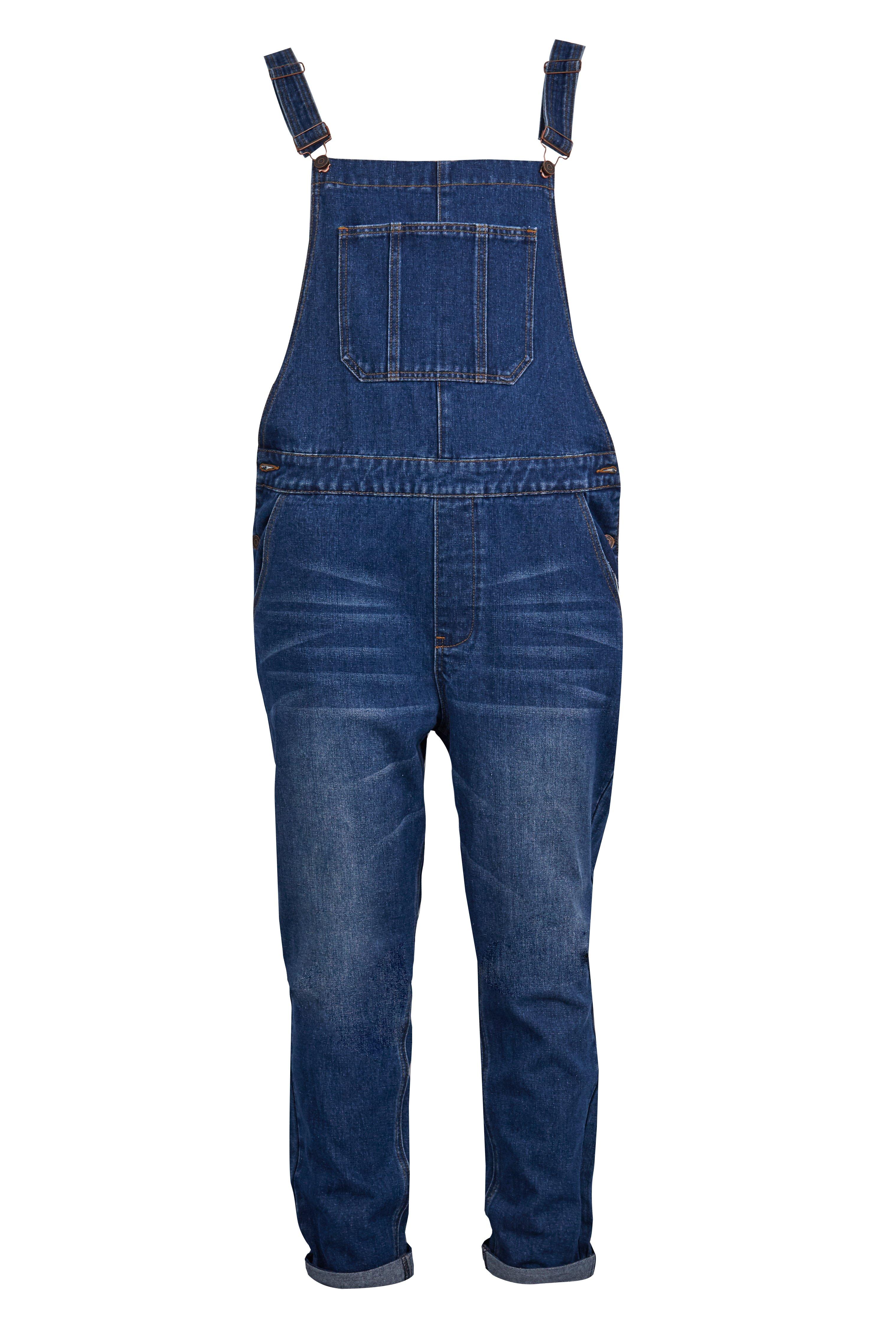 full length denim dungarees