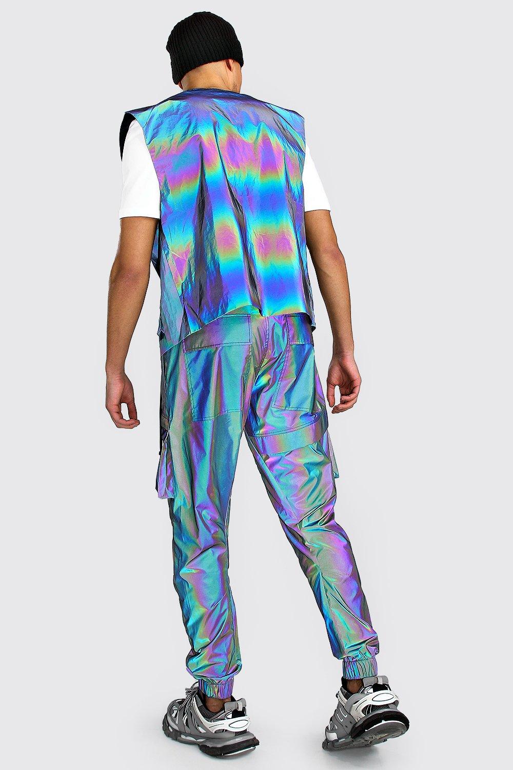 boohooman reflective joggers