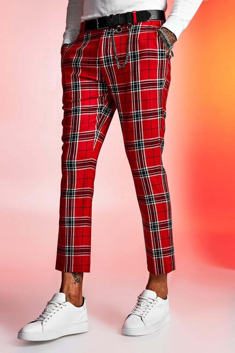 cropped plaid pants mens