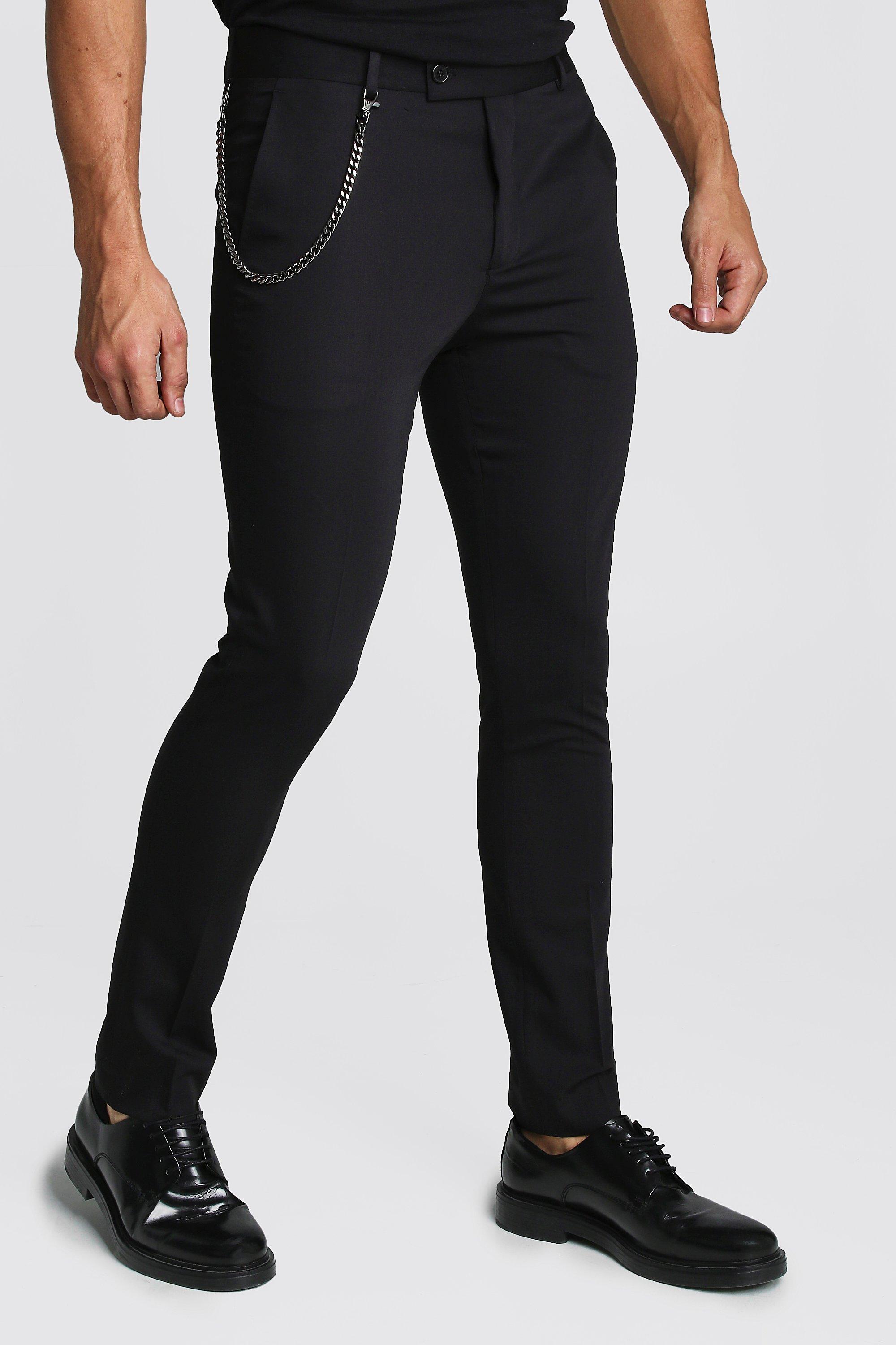 skinny fit black trousers