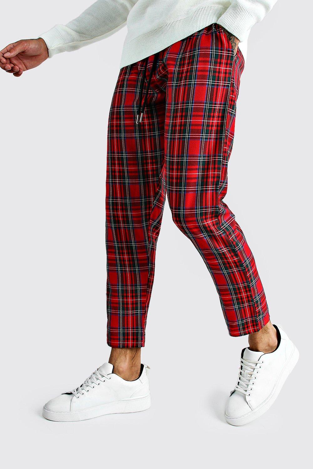 plaid jogging pants