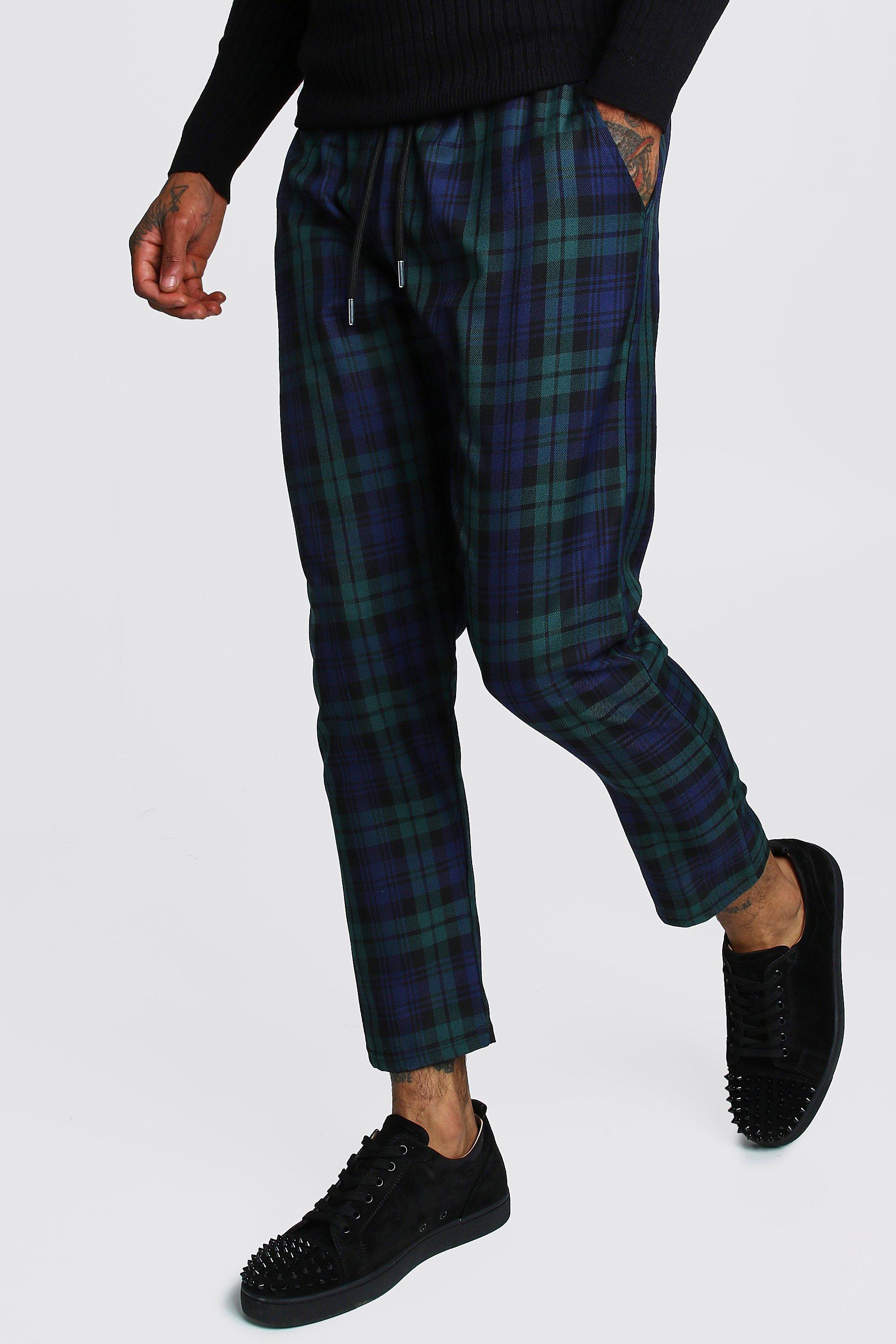 

Tartan Smart Cropped Jogger Trouser, Green