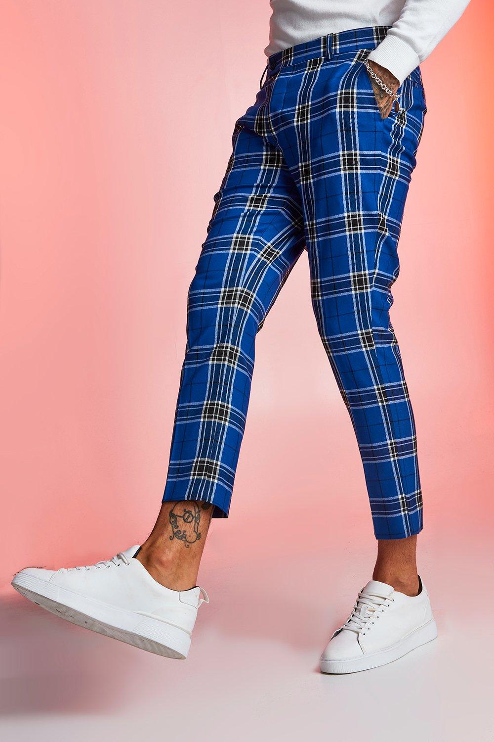 boohooman tartan trousers