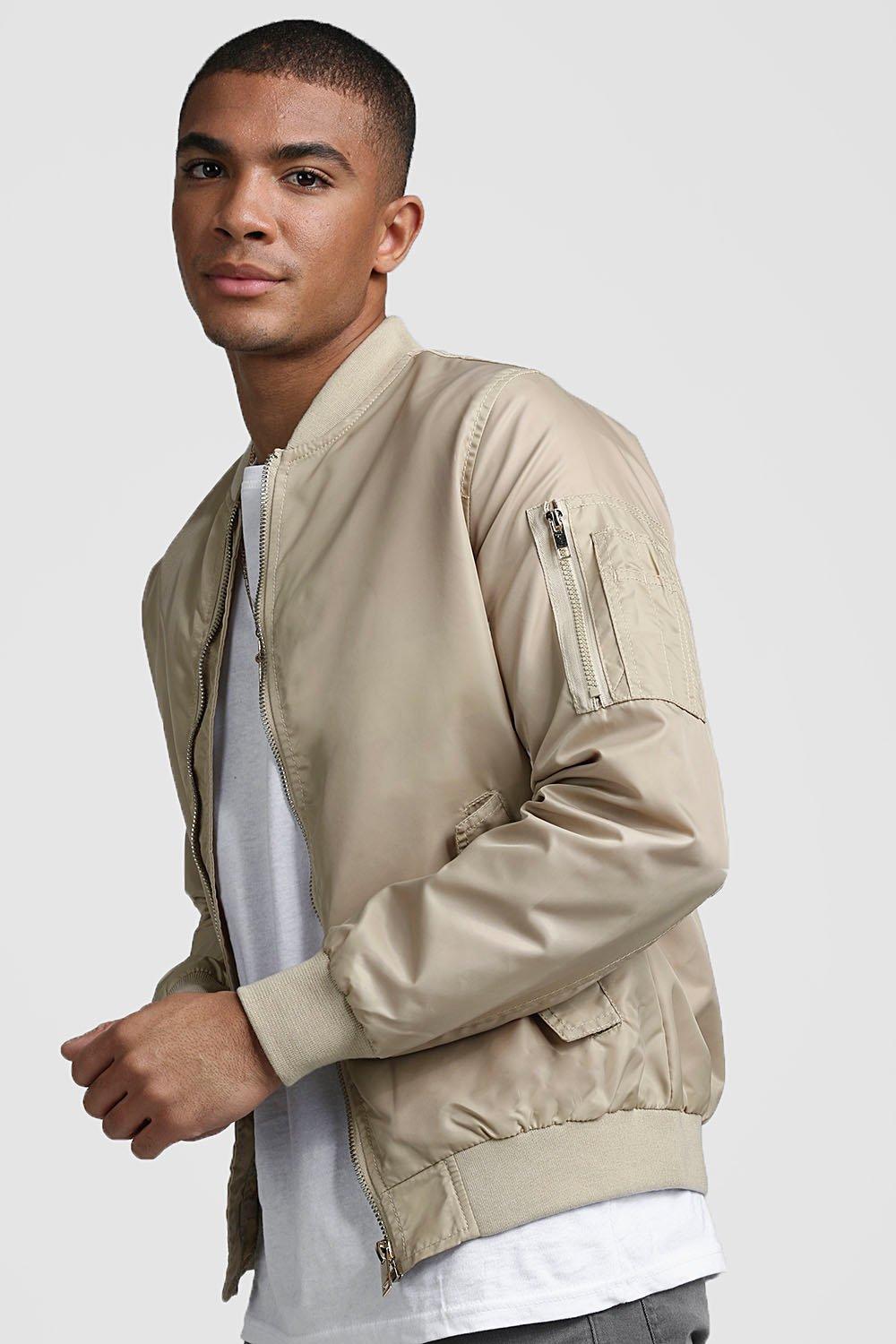 

Bomber Jacket With MA1 Pocket, Stone