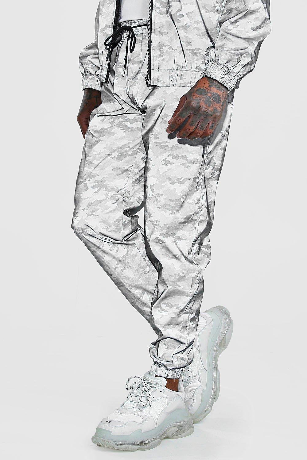 

MAN Camo Reflective Joggers, Silver