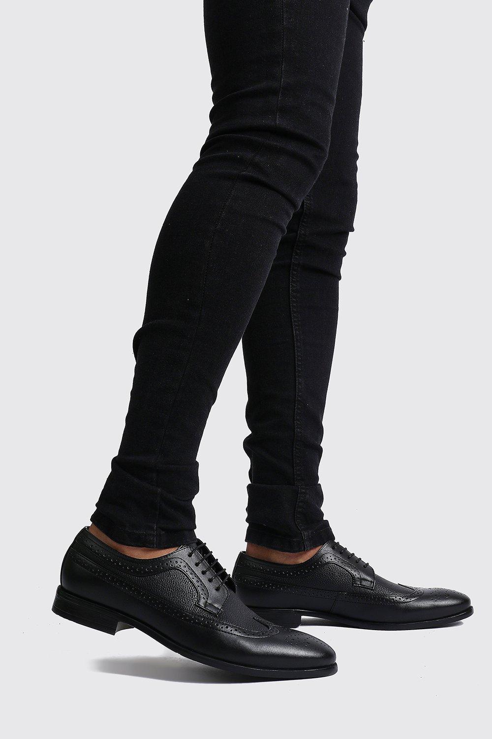 

Faux Leather Lace Up Brogues, Black