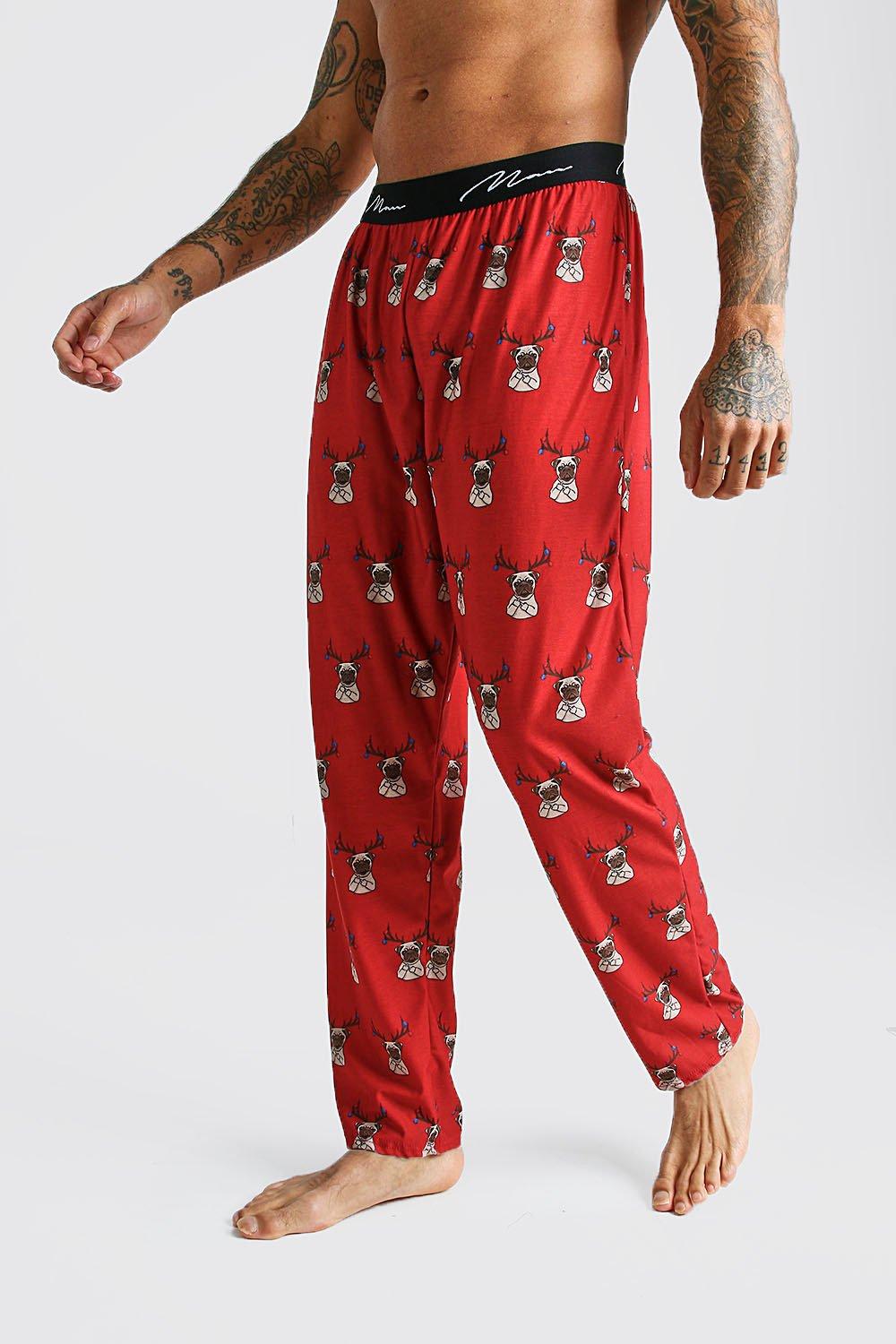 

MAN Script Pug Lounge Pant, Red