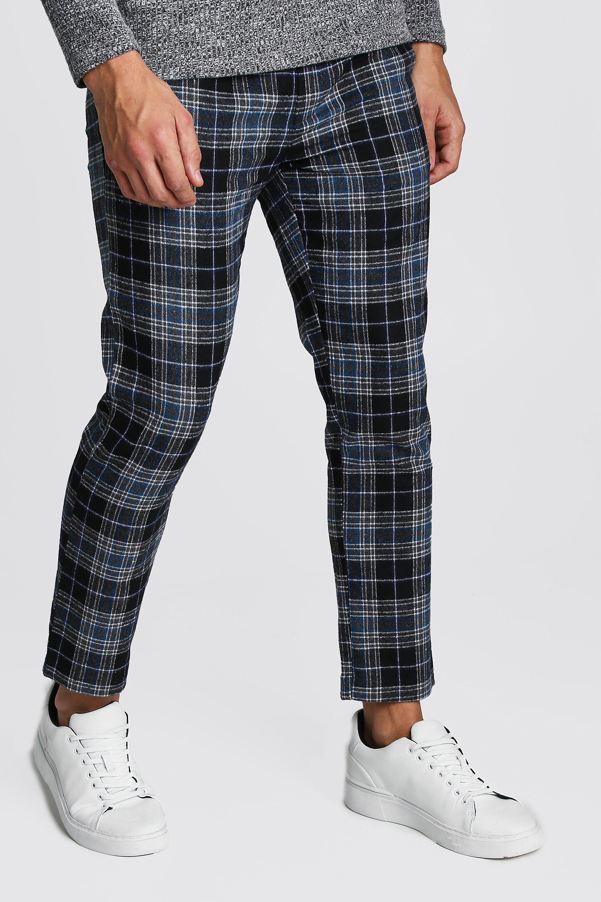 boohooman smart checked jogger