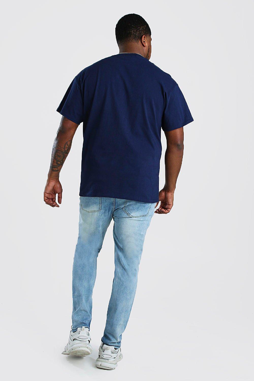 

Big And Tall Ripped Knee Skinny Jean, Pale blue