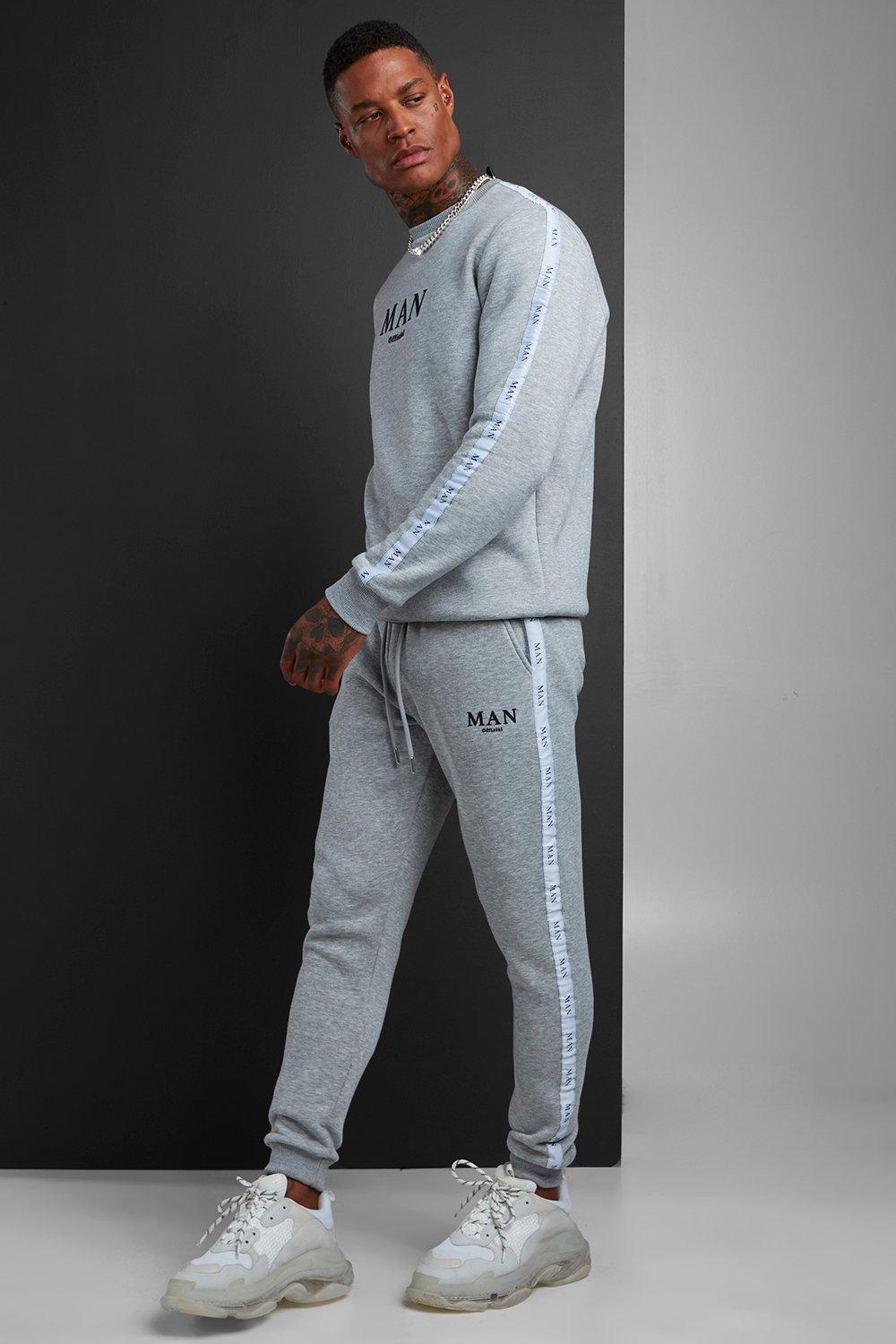 boohoo mens grey tracksuit