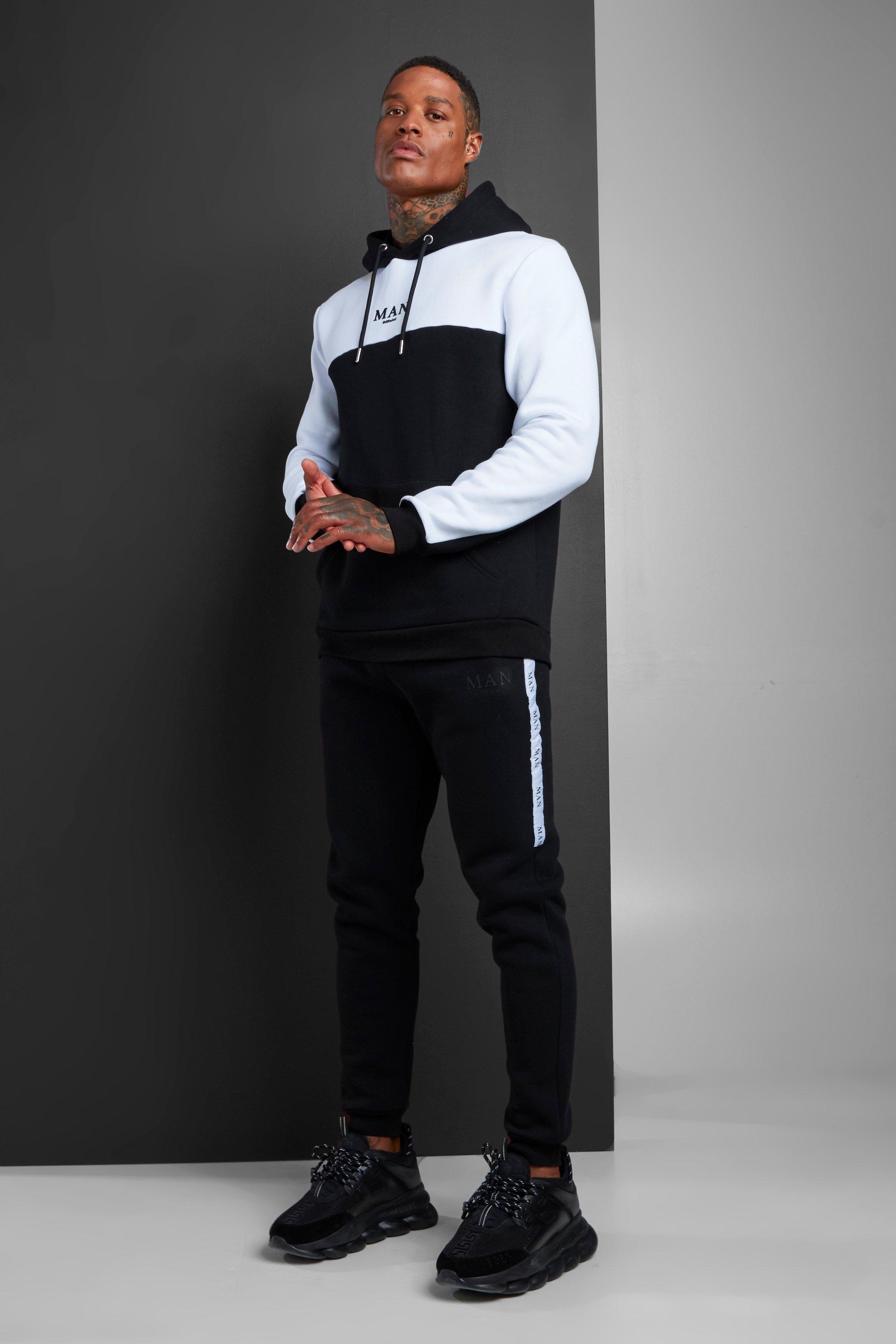 boohooman tracksuit black