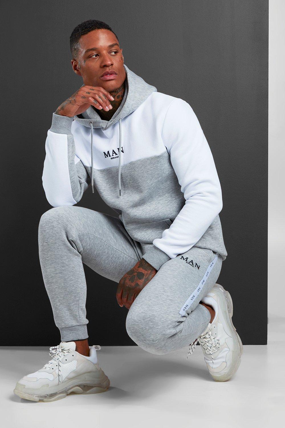 boohooman grey tracksuit