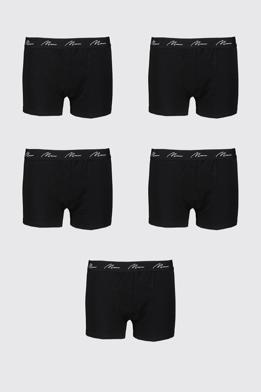 

Big And Tall 5 Pack MAN Script Boxers, Black