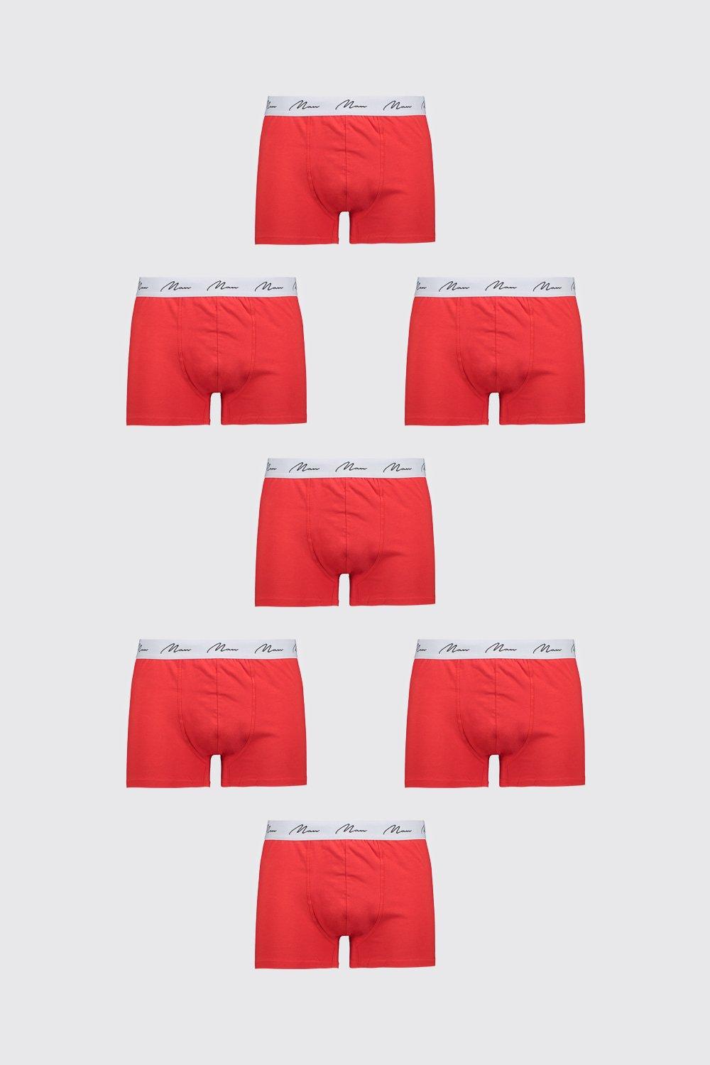 

Big And Tall 7 Pack MAN Script Boxers, Red