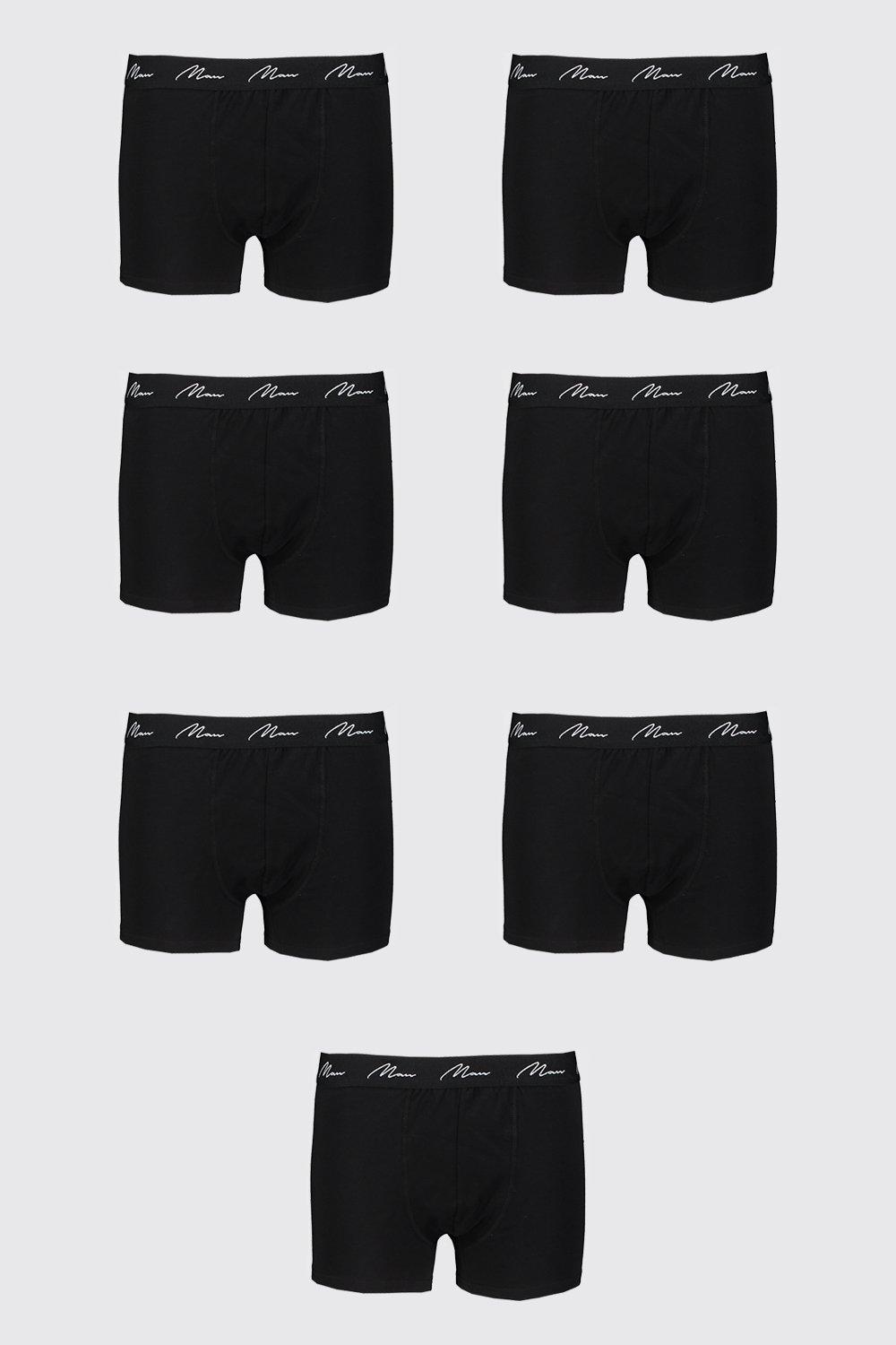 

Big And Tall 7 Pack MAN Script Boxers, Black