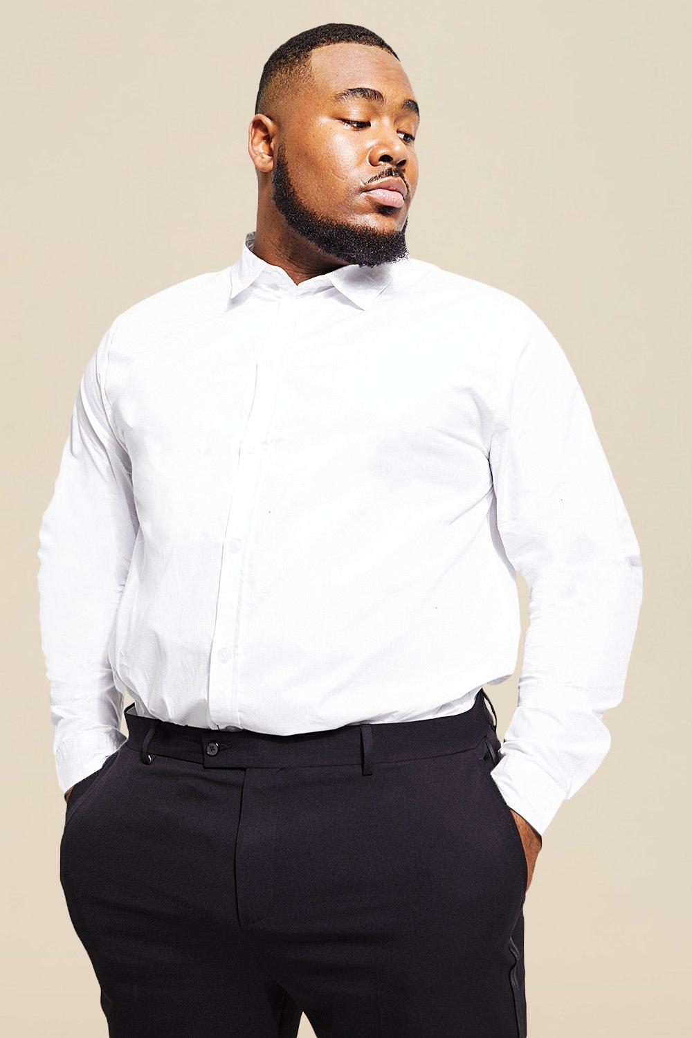 

Big And Tall Long Sleeve Cotton Poplin Shirt, White