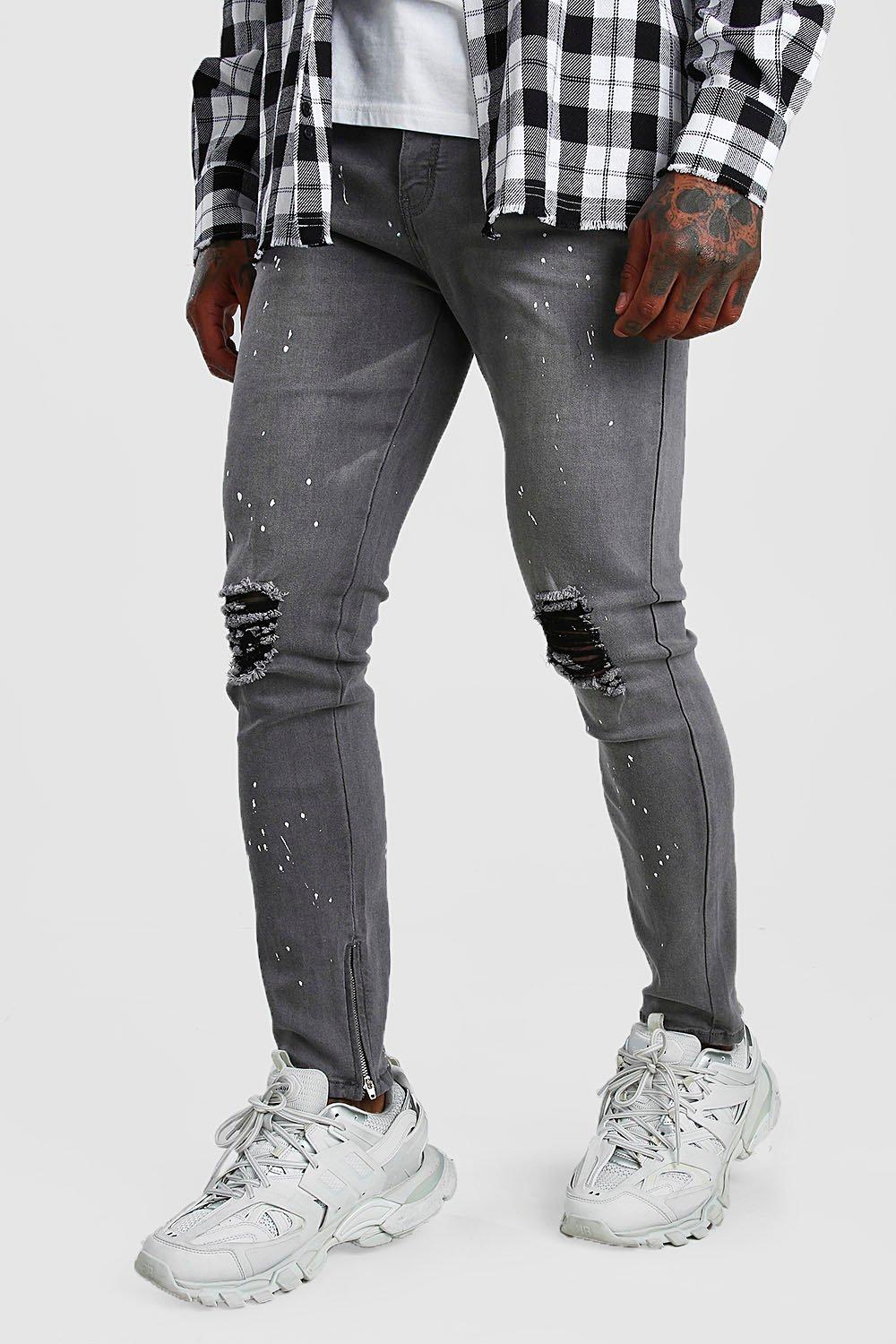 grey jeans paint