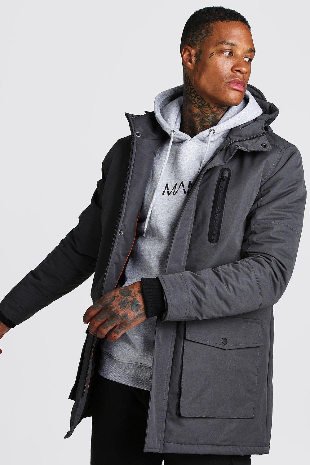 

Charcoal Padded Hooded Parka