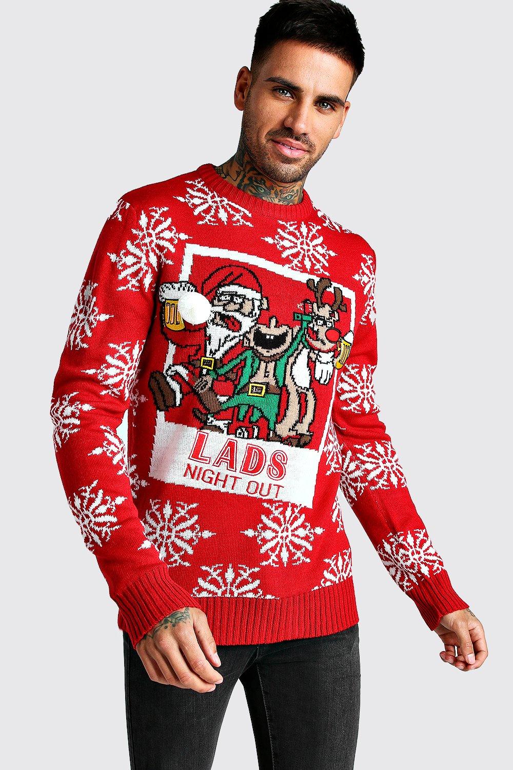 out with the lads christmas jumper