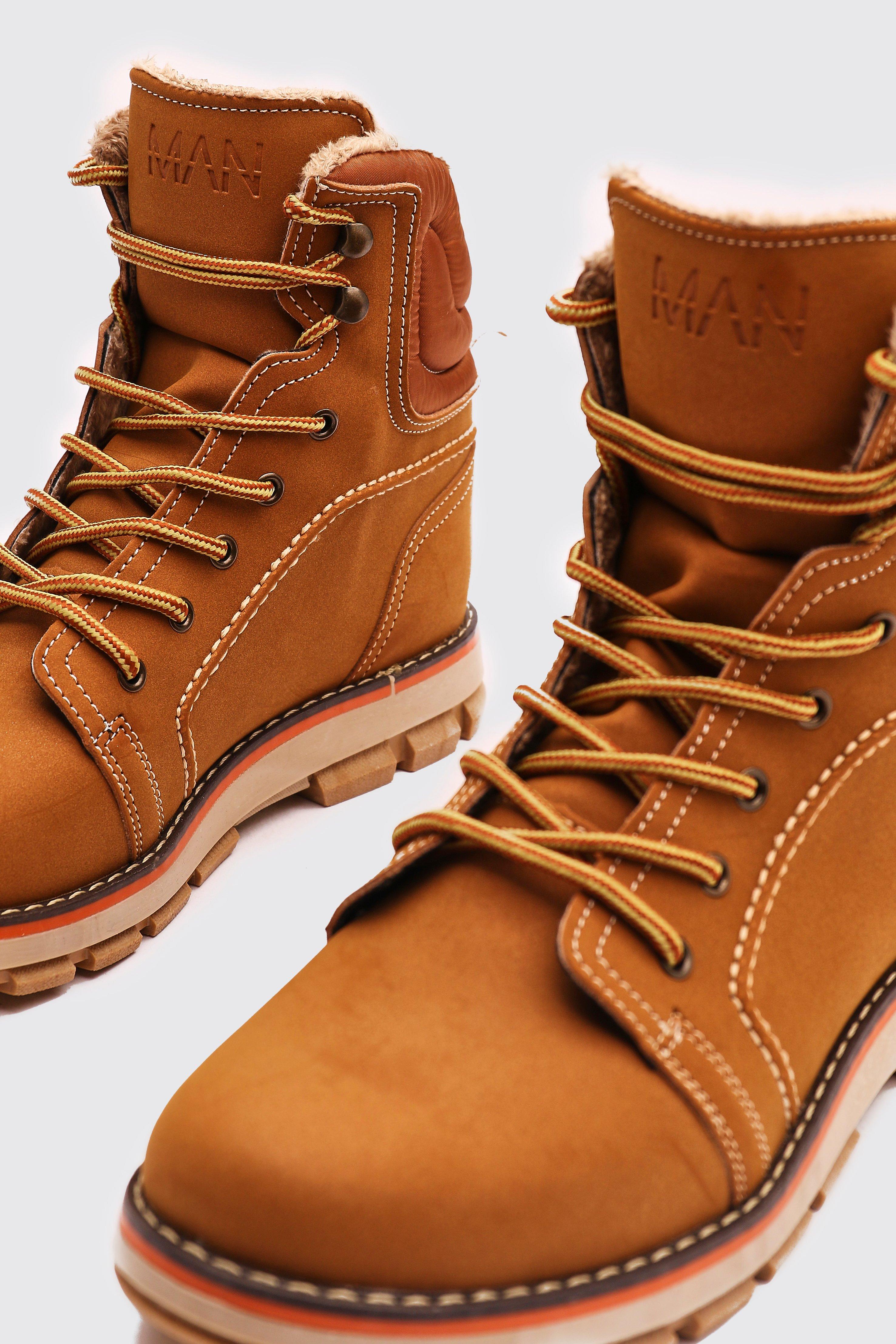 fur lined hiker boots