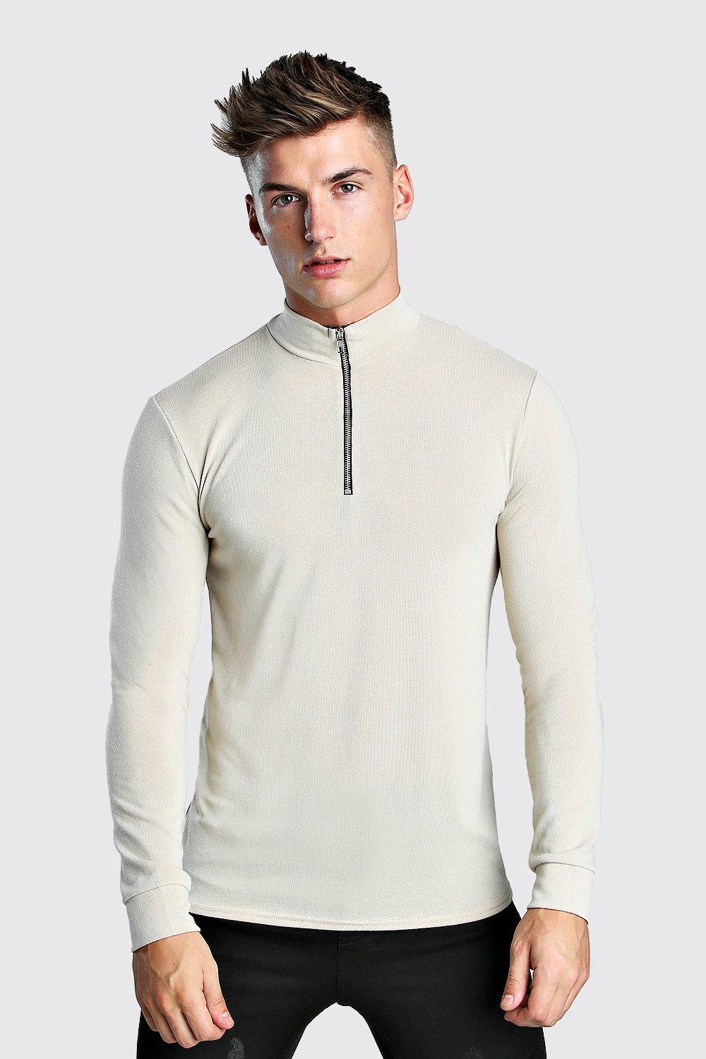 

Half Zip Funnel Neck Jumper, Ecru