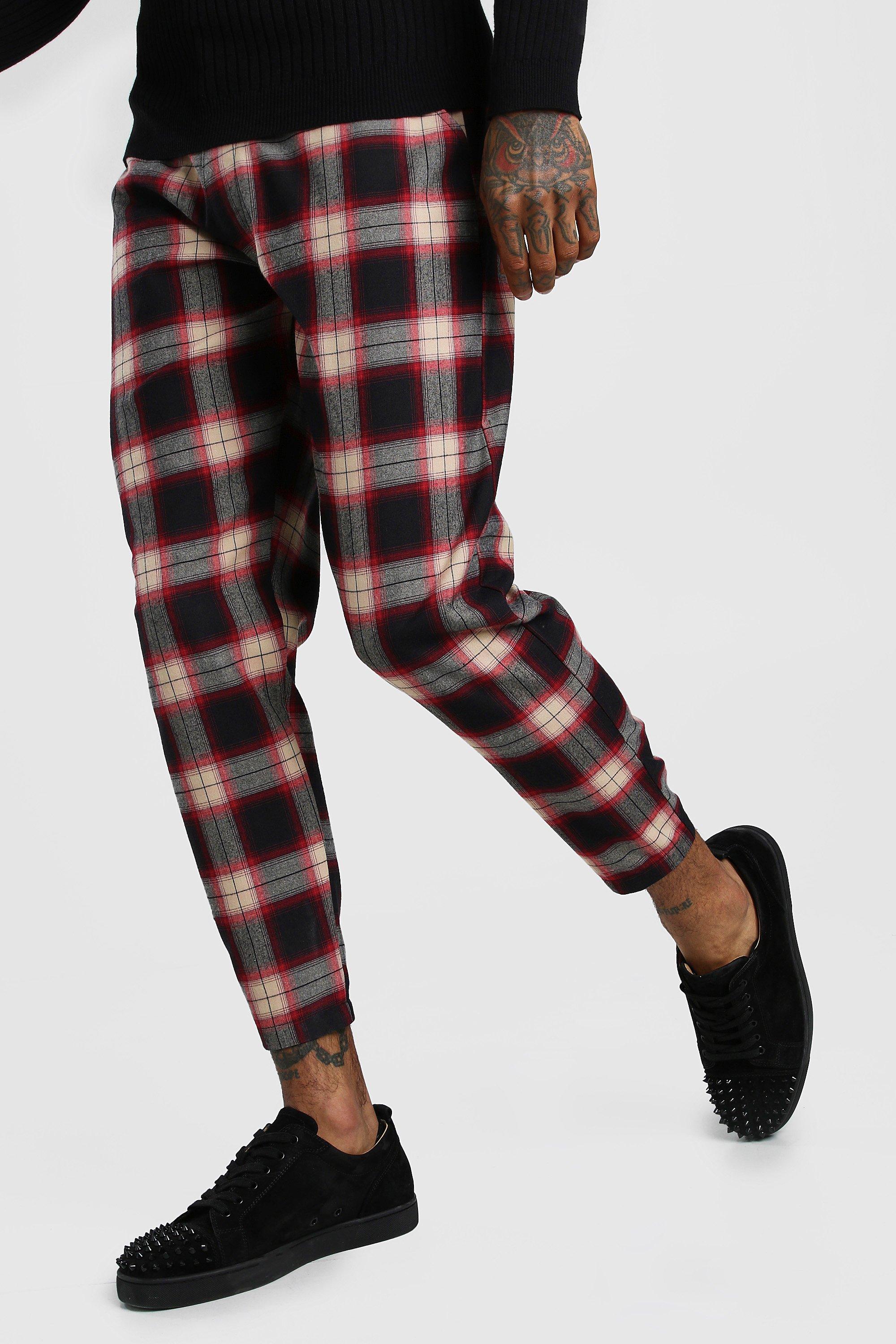 

Tartan Smart Cropped Trouser, Black