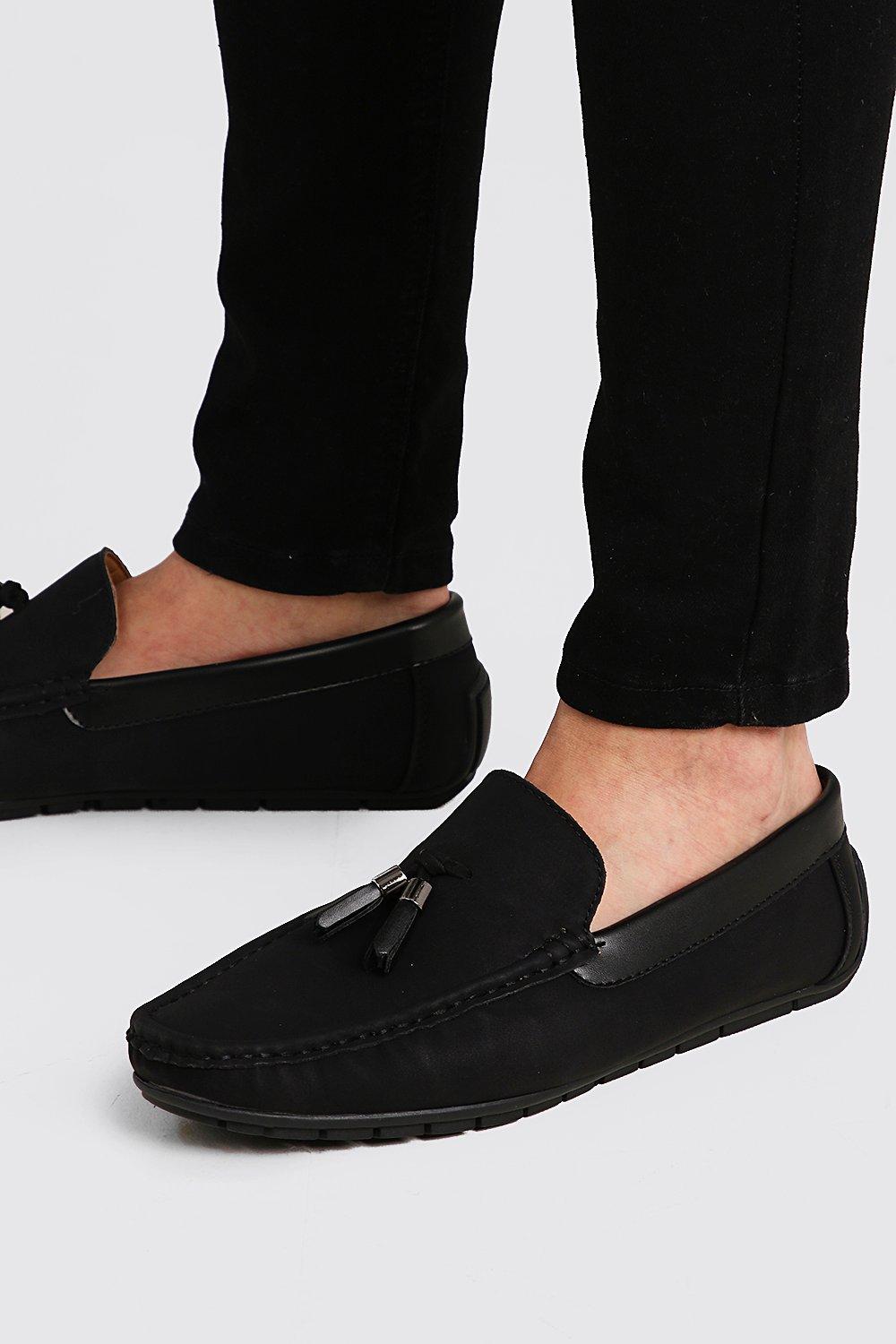 

Лоферы из искусственной замши с кисточками, Black
