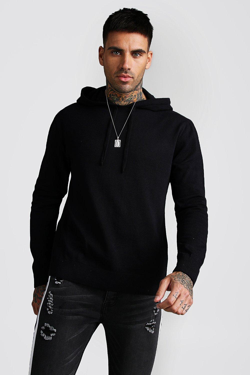 knitted black hoodie