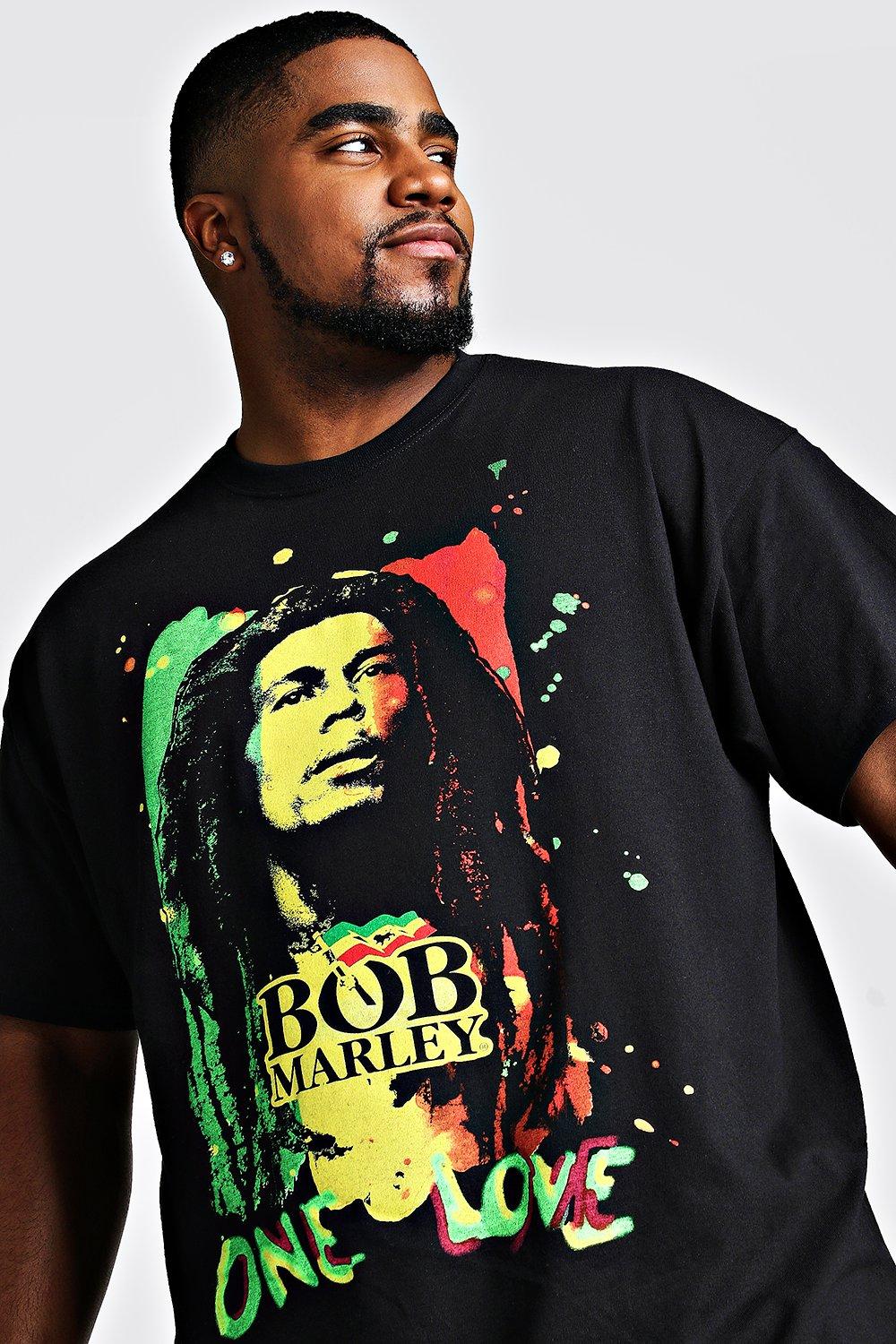 Big And Tall Bob Marley License T Shirt Boohoo