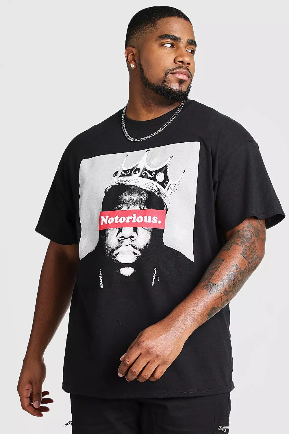 Onderscheppen breken Spruit Plus Size Notorious BIG License T-Shirt | boohooMAN USA