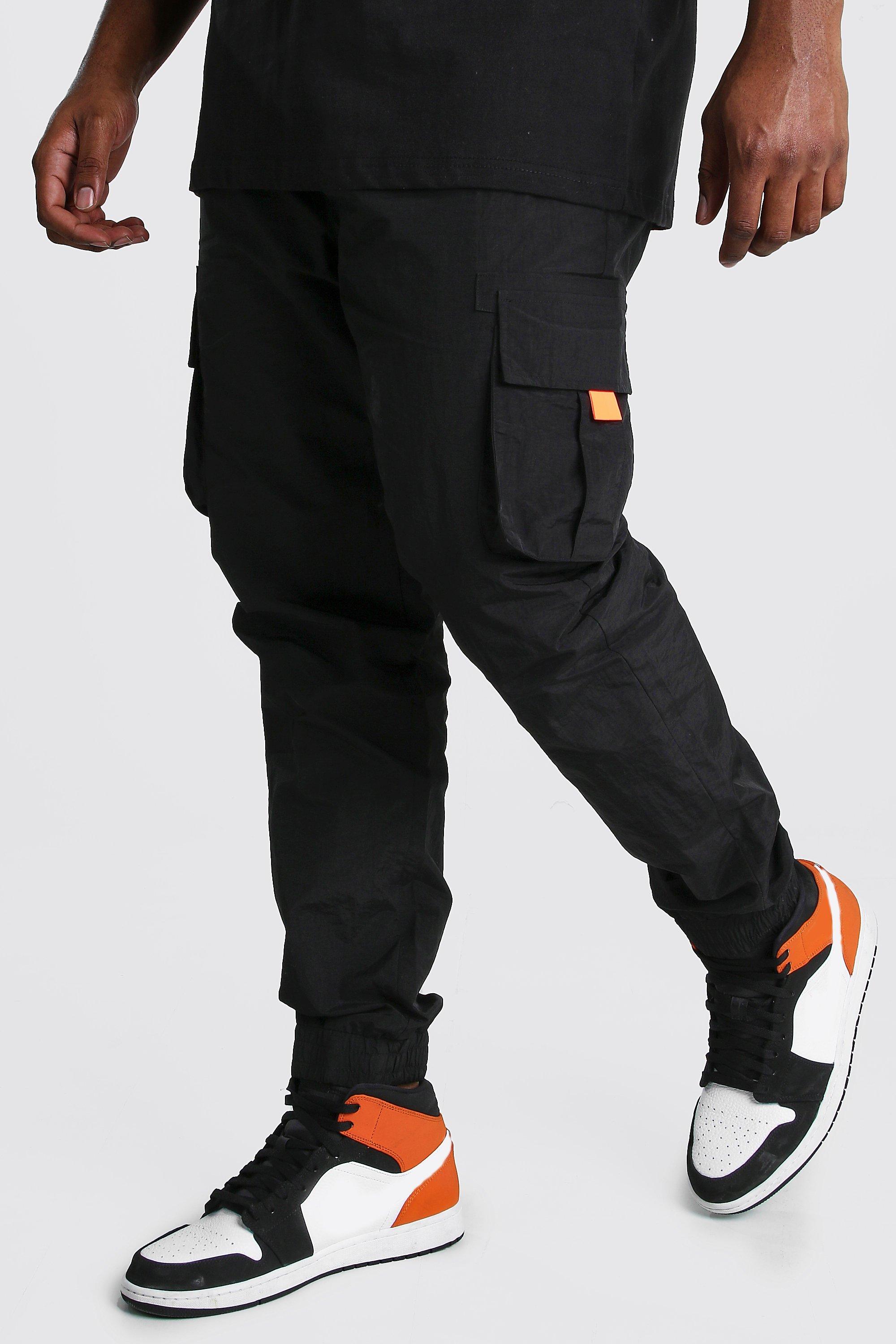 plus size black cargo joggers
