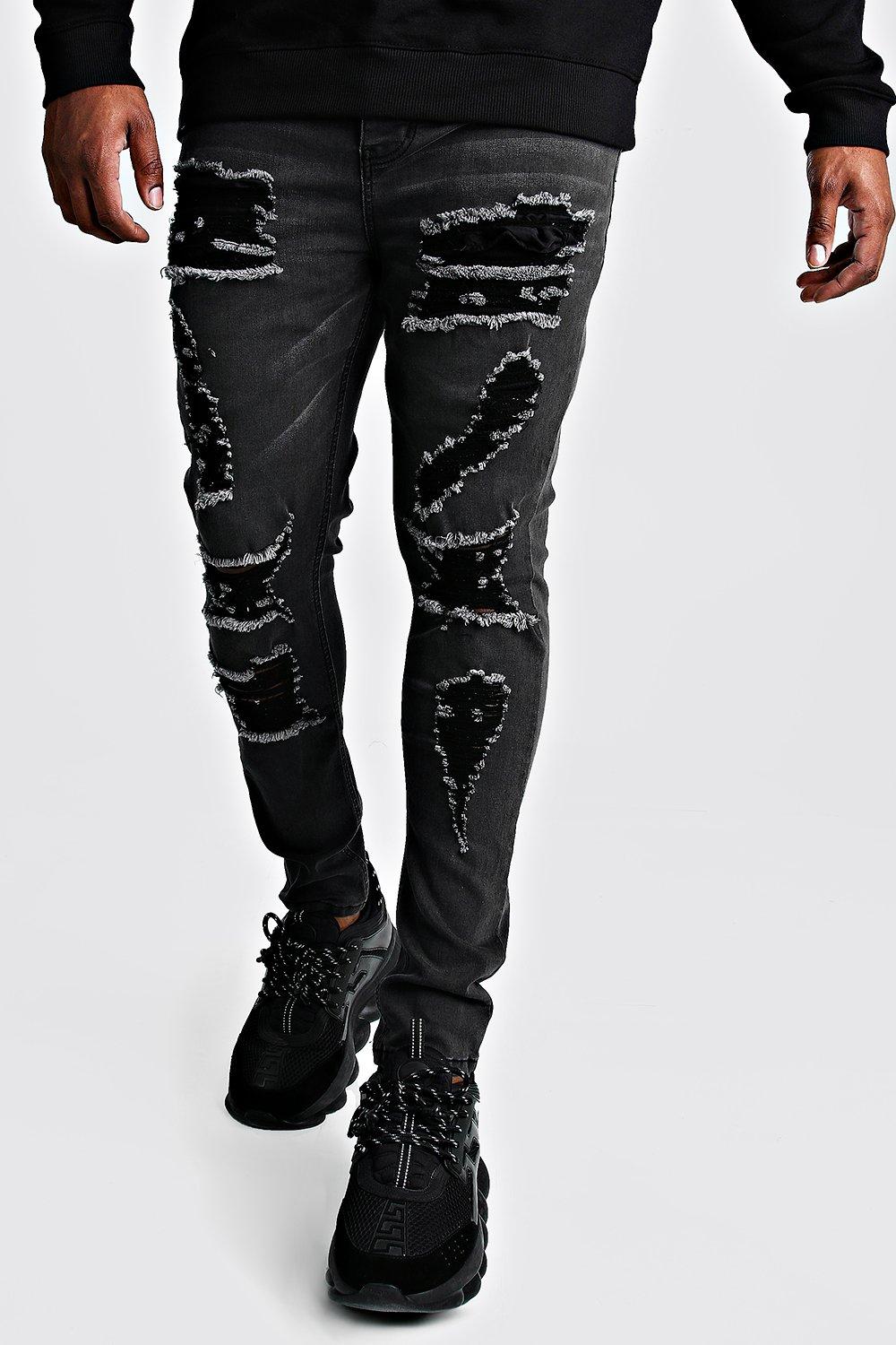 charcoal ripped skinny jeans