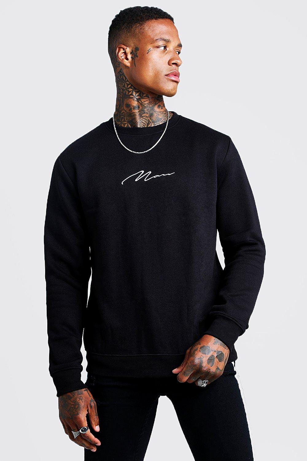 

Свитер с фирменной вышивкой MAN, Black