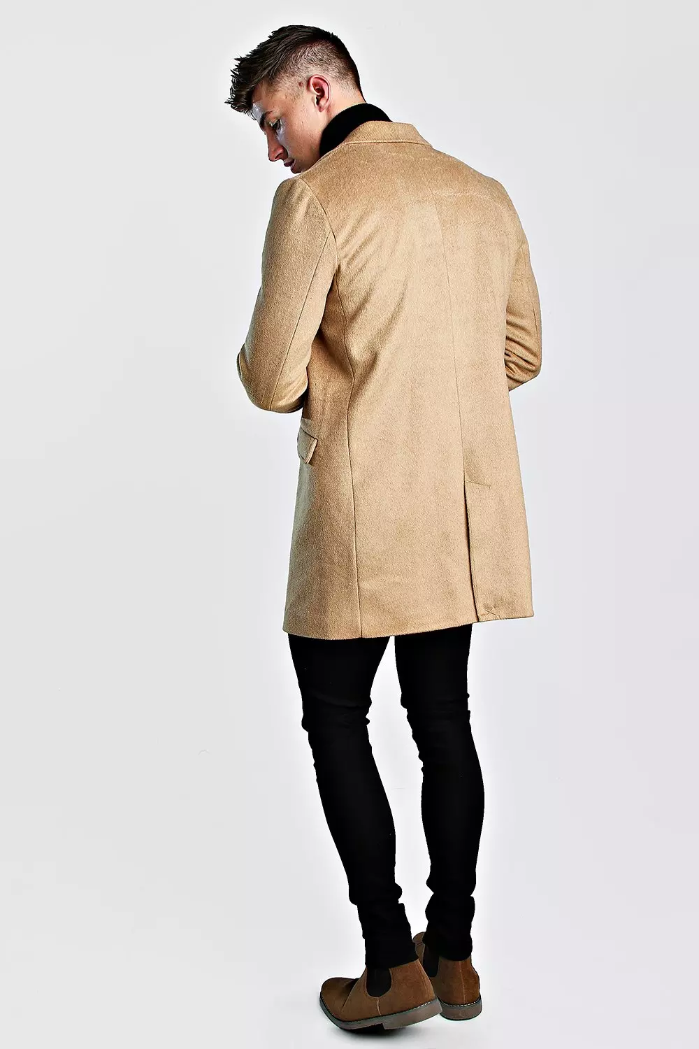 Wool Overcoat | boohooMAN USA